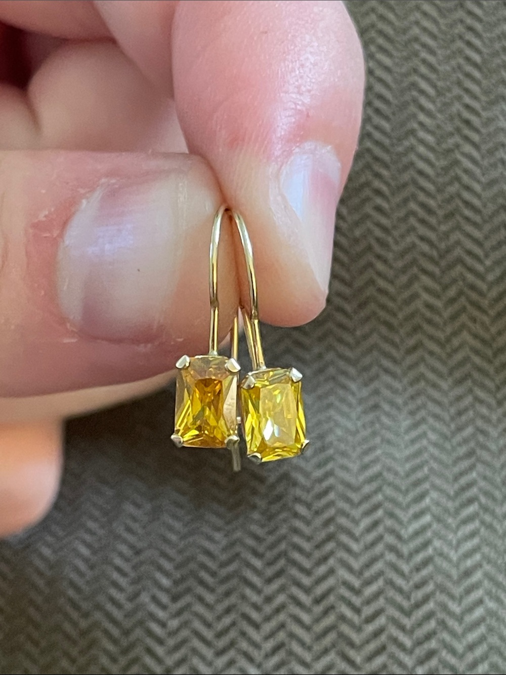 14k Yellow Gemstone Earrings - Picture 6 of 10